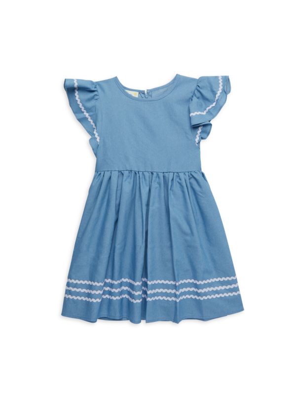 Samara Little Girl's Chambray Flutter Dress